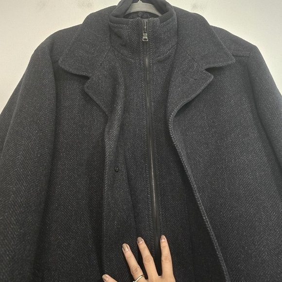 Boss Hugo Boss Charcoal Grey 100% Virgin Wool Coat Neutral - Picture 3 of 15